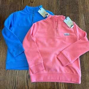 NWT Bundle Of 2 Ocean + Coast Quarter Zip Pullover Sweatshirts Sz 4 Kids Preppy